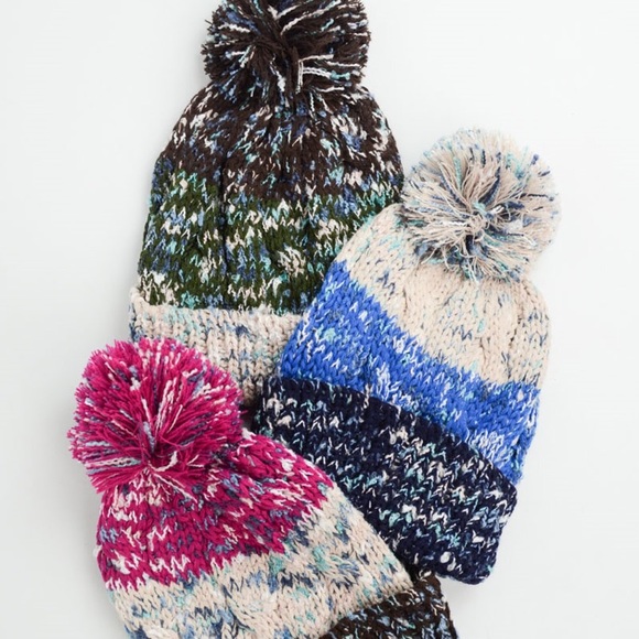JUST IN Speckled Multicolor Pom Beanie- Cap - Picture 5 of 5